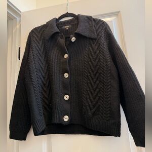 Quince Black Button-Up Cardigan